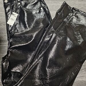 Express Glossy Black Trousers